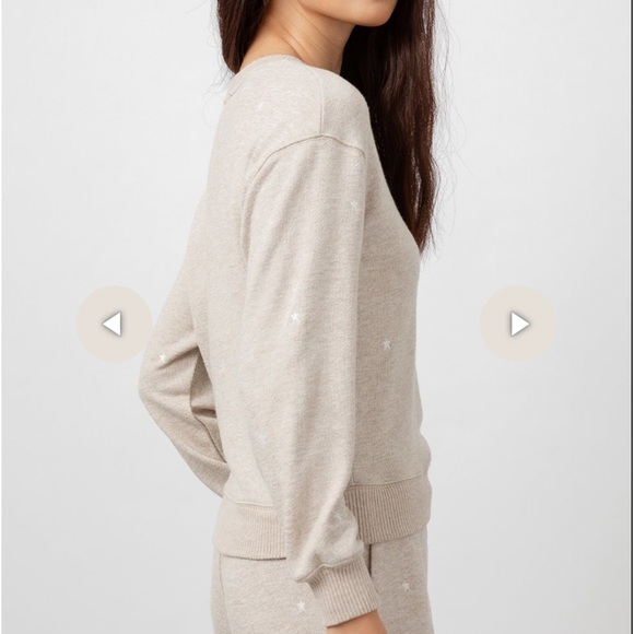 Rails Ramona Sweatshirt in Heather Brown with Embroidered Stars Cozy Lounge Sz M - Picture 13 of 13